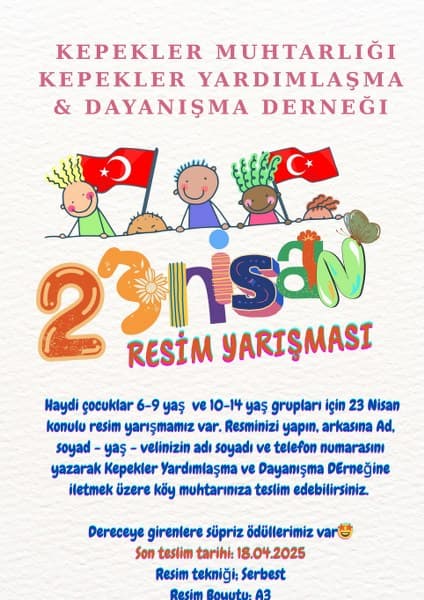 Kepekler'de 23 Nisan’a Özel Resim Yarışması