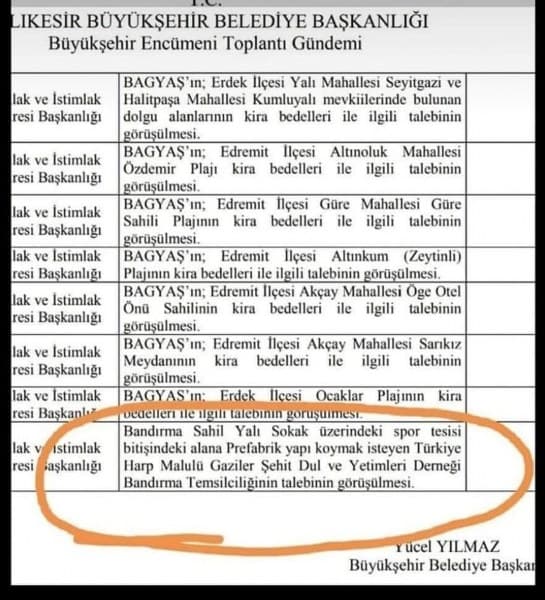 Türkiye Harp Malulü Gaziler Şehit Dul ve Yetimleri Derneği Bandırma Temsilciliğinin hazırladığı gazievi projesinin yerine kafeterya yapması Bandırmalı şehit aileleri ve gazilerin tepkisini çekti. Irak