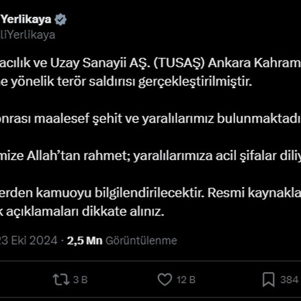 Ankara'da TUSAŞ'a Terör Saldırısı Şehit ve Yaralılar Var